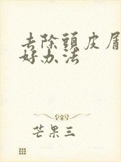 去除头皮屑头痒好办法