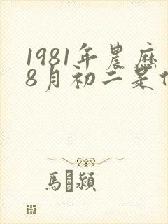 1981年农历8月初二是什么命