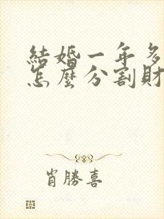 结婚一年多离婚怎么分割财产