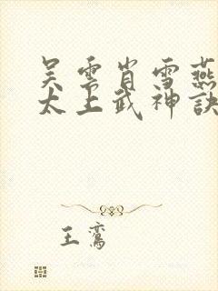 吴云肖雪燕小说太上武神诀