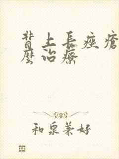 背上长痤疮该怎么治疗