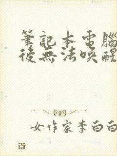 笔记本电脑黑屏后无法唤醒屏幕