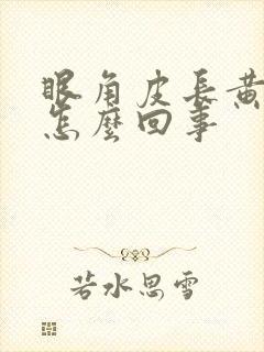 眼角皮长黄斑是怎么回事