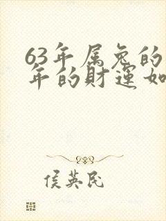 63年属兔的今年的财运如何