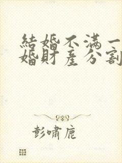 结婚不满一年离婚财产分割