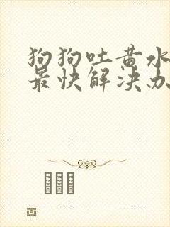 狗狗吐黄水拉稀最快解决办法