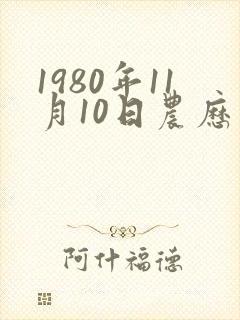 1980年11月10日农历出生的命运如何