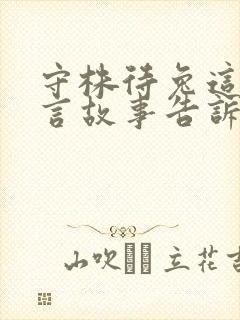 守株待兔这则寓言故事告诉我们什么的道理封面