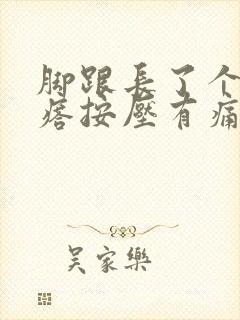 脚跟长了个硬疙瘩按压有痛感封面