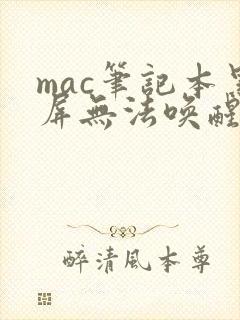 mac笔记本黑屏无法唤醒