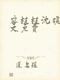 容枝枝沈砚书全文免费封面