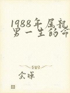 1988年属龙男一生的命运如何