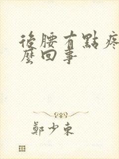 后腰有点疼是怎么回事封面