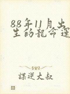 88年11月出生的龙命运如何