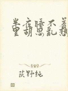 半夜睡不着脑子里胡思乱想封面