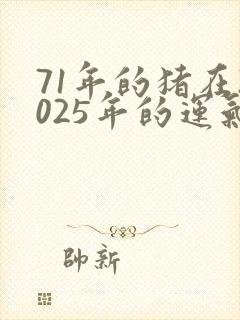 71年的猪在2025年的运气如何