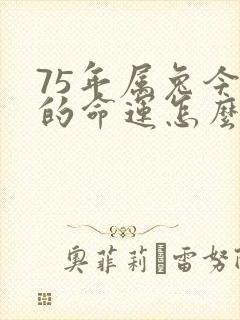 75年属兔今年的命运怎么样