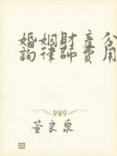 婚姻财产分割咨询律师费用