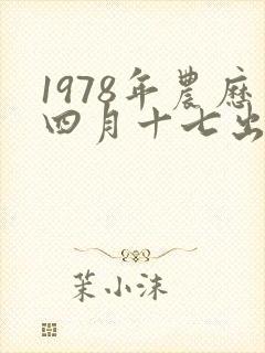 1978年农历四月十七出生是什么命