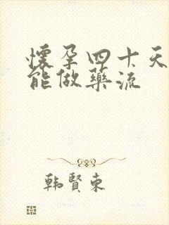 怀孕四十天能不能做药流