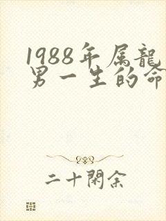 1988年属龙男一生的命运如何封面