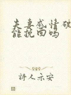 夫妻感情破裂还能挽回吗