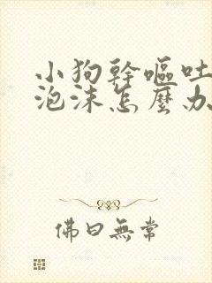 小狗干呕吐白色泡沫怎么办