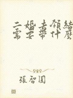 二婚去领结婚证需要带什么证件