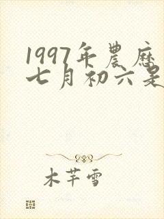 1997年农历七月初六是什么命