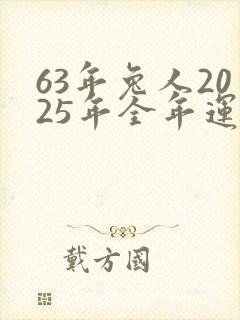 63年兔人2025年全年运气