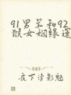 91男羊和92猴女姻缘运势好吗封面