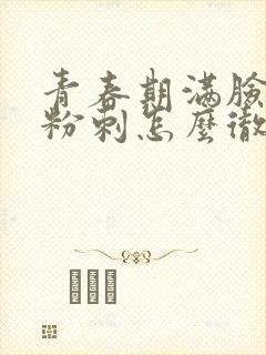 青春期满脸闭口粉刺怎么彻底去除封面