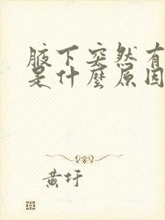 腋下突然有异味是什么原因封面