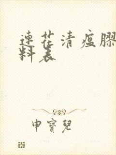 连花清瘟胶囊配料表