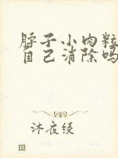 脖子小肉粒可以自己消除吗