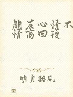 朋友心情不好高情商回复