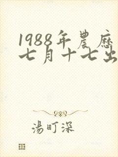 1988年农历七月十七出生命运