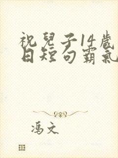 祝儿子14岁生日短句霸气