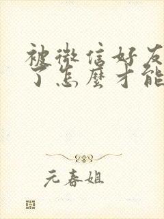 被微信好友拉黑了怎么才能加回来