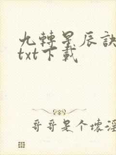 九转星辰诀全本txt下载