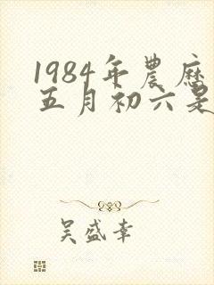 1984年农历五月初六是什么命