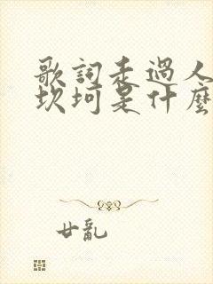 歌词走过人生的坎坷是什么歌