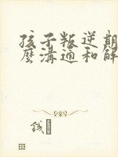 孩子叛逆期要怎么沟通和解决封面