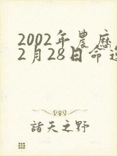 2002年农历2月28日命运