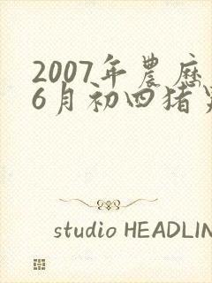 2007年农历6月初四猪男命运封面