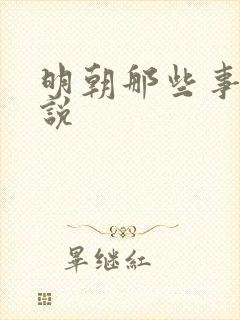 明朝那些事 小说