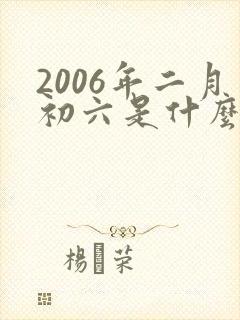2006年二月初六是什么命