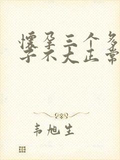 怀孕三个多月肚子不大正常吗封面