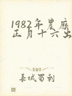1982年农历正月十六出生的人命运怎么样封面