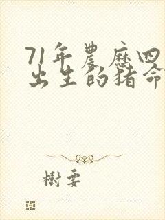 71年农历四月出生的猪命运怎样